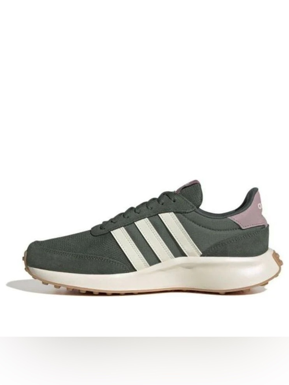 Adidas Neo Run 70s Dark Green White Pink Lace Up Casual Sneakers Size 8